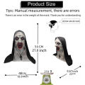 Scary Nun Mask Costume Horror Full Head Mask with Scarf Adult Creepy Costumes Party Props Plastic Ghost Latex Nun Dress Up Mask.