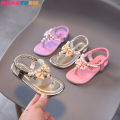 Summer Girls Shoes Bead Flats Fling Princess Shoes Baby Dance Shoes Kids Sandals Children Wedding Shoes Pink.