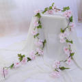 Durable Artificial Cherry Blossom Hanging Rattan Exquisite Lifelike Natural-Looking Simulated Garland Lightweight Easy To Hang Flower for Wedding Backdrop Party Decoration Restaurant Ambiance Photo Studio Prop Gift For Nature Lovers.
