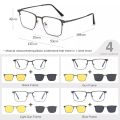 CLLOIO Titanium 3 In 1 Magnet Clip Optical Myopia Glasses For Men Polarized Sunglasses Hyperopia Prescription Reading Glasses.