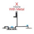 1pcs Power On Off Flex For iPhone 5 5S 6 6S 7 8 Plus X Volume Up Down Side Button Key Ribbon Flex Cable With Metal. 