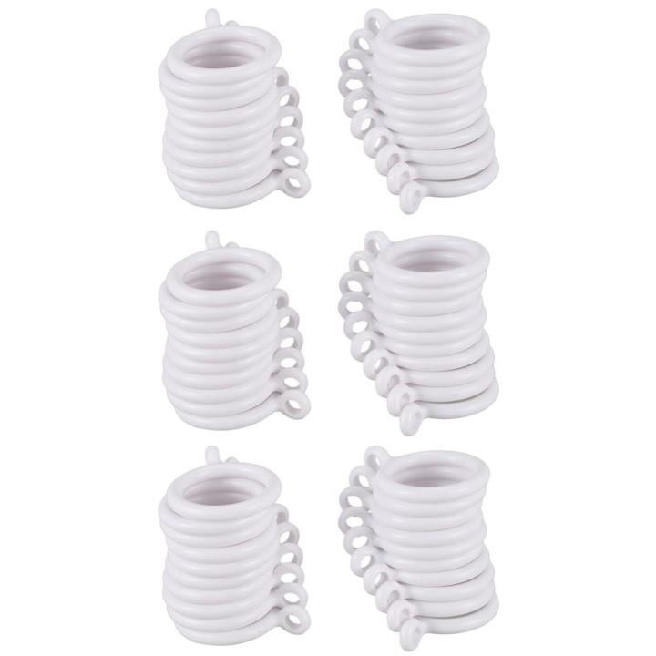 60X White 25mm Inner Plastic Curtain Rings