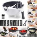 New 11 in 1 Multifunction Magic Rotate Vegetable Cutter with Drain Basket Large Capacity Vegetables Chopper Veggie Shredder Grater Portable Slicer Kitchen Tool with 8 Dicing Blades - onion. 