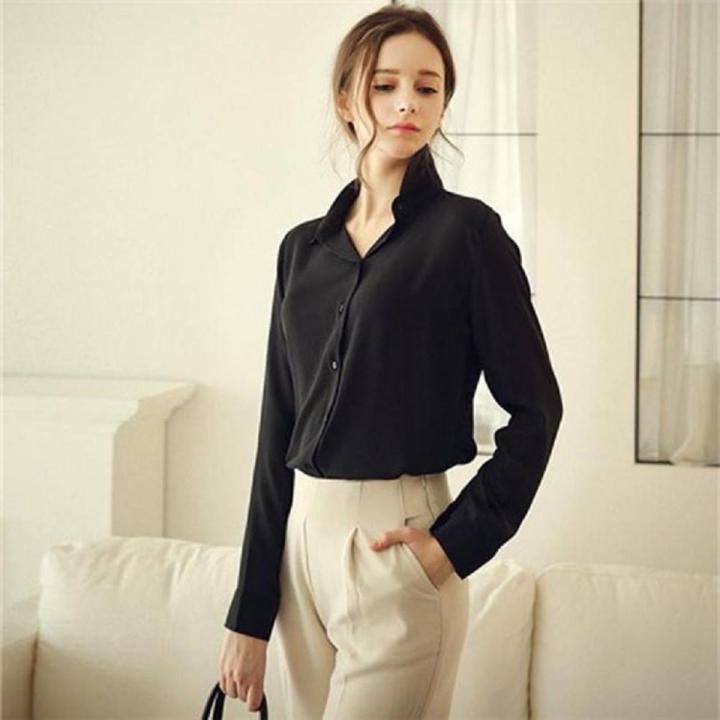 Black Full Sleeve Casual Shirt For Women