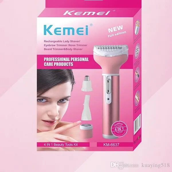 Kemei%20KM-6637%20Multifunctional%204%20in%201%20Rechargeable%20woman%20body%20shaver%20Beard%20Eyebrow,%20Nose%20Trimmer%20set%20Female%20Electric%20shaver%20-%20Image%209
