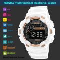 Men Multifunctional Electronic Watch Round Screen Stopwatch Life Waterproof Alarm Clock Night Light Watch.