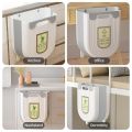 Wall Mounted Folding Trash Can Kitchen Foldable Waste Bins Hanging Storage Basket Plastic Sorting Kitchen Cabinet Trash Bin.