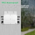WVC-600 Micro Inverter, 600W Solar Grid Tie Micro Inverter Waterproof IP65 MPPT DC22-50V PV Input AC220V Output for Solar Panel, EU Plug-silver. 