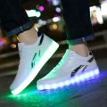 Rechargeable Light Shoes Male and Female Couple Shuffle Dance Shoes Student Casual Sports Shoes Light Running Shoes Luminous Dad Shoes. 