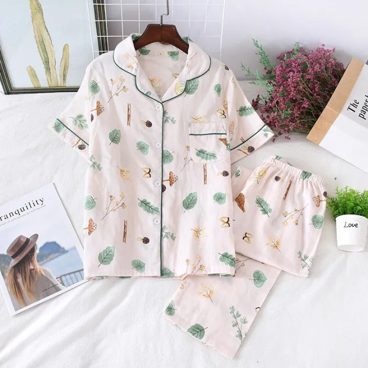100%25%20Cotton%20Women's%20Sleepwear%20Soft%20Pajama%20Sets%20on%20Down%20Long%20Sleeve%20Pj%20Floral%20Pajama%20Set%20Autumn%20Female%20Pyjamas%20-%20Image%203