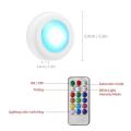 Wireless LED cabinet lights change Color RGB Puck light with Remote control touch sensor LED night light below cabinet light. 
