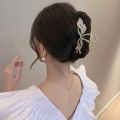 New Black Leaf Rhinestone Hair Claw Morning Glory Crystal Hair Clip Exquisite Elegant Women's Hair Grip Clip Hair Accessoires. 