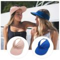 Flexible Adult Hat for Women Anti-UV Wide Brim Visor Hat Easy To Carry Travel Caps Fashion Beach Summer Sun Protection Hats.
