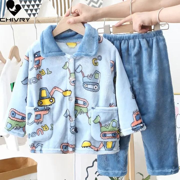 New%20Kids%20Boys%20Girls%20Autumn%20Winter%20Flannel%20Pajama%20Sets%20Cute%20Cartoon%20Long%20Sleeve%20Lapel%20Tops%20with%20Pants%20Baby%20Sleepwear%20Clothing%20-%20Image%202