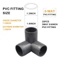 PVC Corner Connector, 3 Way Pipe Fittings High Gloss Finish 10PCS 25mmInnerDiameter for Indoor and Outdoor Use. 