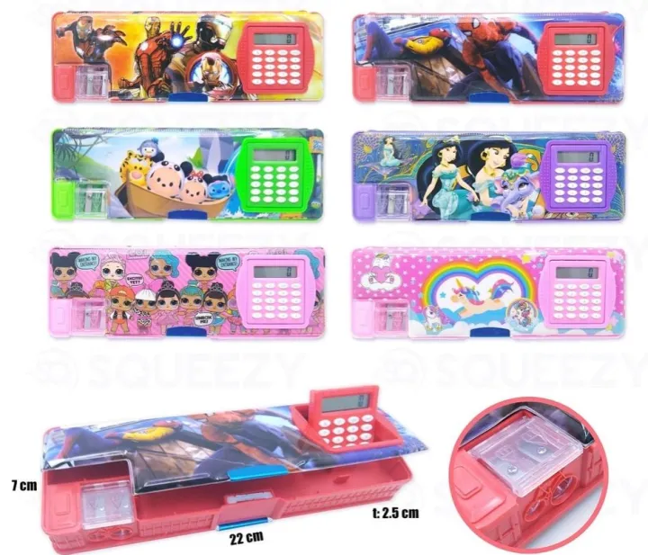 Calculator%20Pencil%20Box%20Geometry%20Stationary%20Box%20Dual%20Sharpener%20Double%20Sided%20Art%20Pencil%20Box%20(Multicolor%20Design)%20-Pencil%20Bag%20-%20Image%202