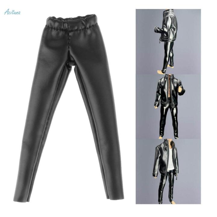 Figure Doll Trouser 1/12 Scale Soldier PU Leather Pant for 6'' Action Figure