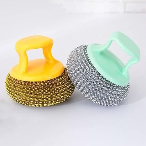 Dishwashing Brush Durable Dish Scrubber with Handle for Home Restaurant Kitchen ( 1 Pcs Random Color