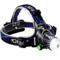 Rechargable LED Head Lamp Flash Light Torch - Black. 