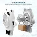 Panda Keychain Small Fan Portable Cartoon Student Handheld USB Charging Fan. 