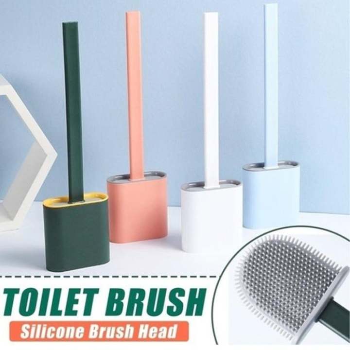 New Silicone Toilet Cleaning Brush And Holder Set -1Pcs