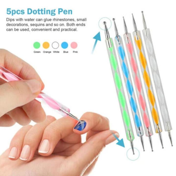 pcs NAIL ART DOTTING TOOL Double Ended/Two Way/Marbleizing Dotting Pen