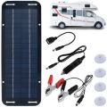 12V Solar Panel Kit IP65 Waterproof Portable Solar Charger Kit With 4 Suction Cups for Car Motorcycle High Efficiency Charging. 