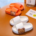 Baby Toddler Kids Slippers Slip-On Cartoon Bear Cute Home Bath Sandals Boys Girls Beach Summer Slides Children Lightweight Shoes.