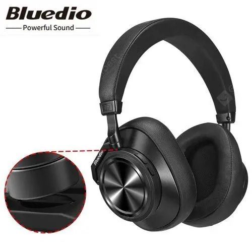 Bluedio T7 wireless headphone Active Noise Cancelling Bluetooth Headphone User-defined headset for cell phones - Black