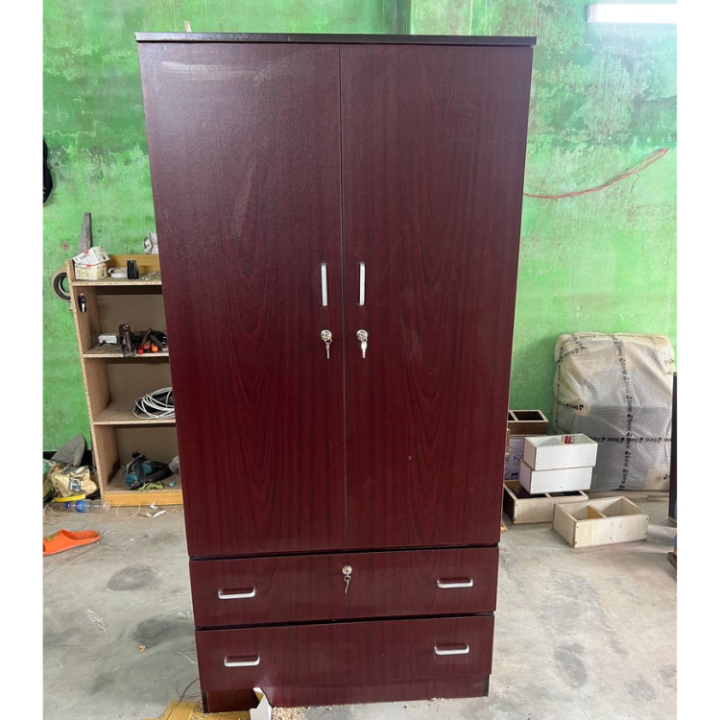 Premium%20Design%202%20Door%20with%202%20Large%20Drawer%20Almira/Wardrobe%20H70%20+%20L14%20+%20W30%20by%20Shormi%20Furniture%20-%20Image%203