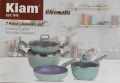 Kiam 7 Piece Ceramic Granite Non Stick Cookware Set (Induction Bottom). 