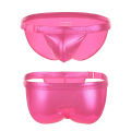CLEVER-MENMODE MEN'S REFLECTIVE METALLIC LASER FAUX LEATHER SURF SWIMMING. 