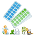 Sunerly Ice Cube Tray, Easy-Release Silicone and Flexible 14-Ice Trays with Spill-Resistant Removable. 
