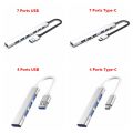 Laptop Mouse Keyboard High Speed OTG Adapter Data Transmission USB 3.0 Expander 7 Ports Docking Station Type-C HUB. 