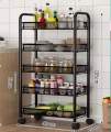 5-Tie rBlack  Racks Stainless Shelf Kitchen Storage Organizer Stand Holder - Three floors. 