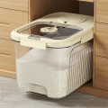 Rice Container, Rice Storage Box Plastic Food Tip Sealed Proof for Kitchen Easy to Use.