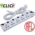 CLICK Safe 5 Point Multiplug Extension Cord 5 Soket Port Multi Plug Socket.. 