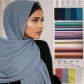 【Alien Alien】 70*180cm Muslim Chiffon Hijab Shawls Scarf Women Solid Color Head Wraps Women Hijabs Scarves Ladies Foulard Femme Muslim Veil. 