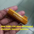 Resistor 50W 330RJ 330 Ohm Resistor Wirewound Aluminum Housed Resistors 50Watt Aluminum Clad Power Metal Shell Case Wirewound Resistor 330.