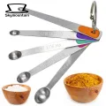 Stainless Steel Measuring Spoons 5pcs Measuring Spoon Set Mini Colorful Silicone Stainless Steel Long Handle Food Grade Precise Measurement Scoop Kitchen Gadgets Long Handle Measuring Spoons. 
