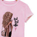 Pink Cotton Half Sleeve T-Shirt For Women - T Shirt For Women. 