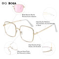 OQ BOGA 20 Styles Anti UV Photochromic Sunglasses Anti Blue Light Radiation Metal Square Frame Computer Glasses. 
