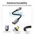 (NEW) Micro HDMI to HDMI Adapter, Micro HDMI to HDMI Nylon Braided Cable 25cm Male to Female Supports 1080P 4K/3D, Compatible for GoPro Hero 7 Raspberry Pi 4 Sony A6000 Camera Nikon B500.