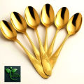 Luxury Gold Color 6 Piece Tablespoon Stainless Steel Spoon Set - Elegant And Durable Cutlery Set.