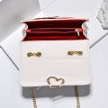 New Women Fashion Peach heart All-Match Messenger Bag Solid Color Females Square Popular Shoulder Chain Flap Bags For Ladies. 