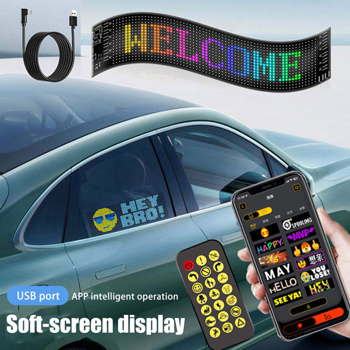 LED Car Flexible Screen Wireless Flexible Display Car Rear Window ...