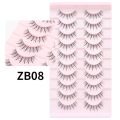 10 Pairs Eyelashes 3D Natural False Lashes Fluffy Soft Cross Manga Lashes Clear Stem Wispy Natural Eyelash Extension Makeup. 