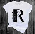 Alphabet tshirt for Men's express your style with trendy alphabet design//perfact for all occasion//jersey fabric. 