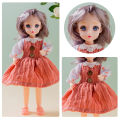 30 cm Sweet Barbie Doll Set Gift Box Dress-up 6 Points BJD Doll with Music Girl. 
