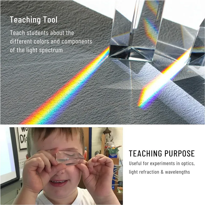 Photography Gifts Optical Glass Triangular Prism Compact Triangular ...